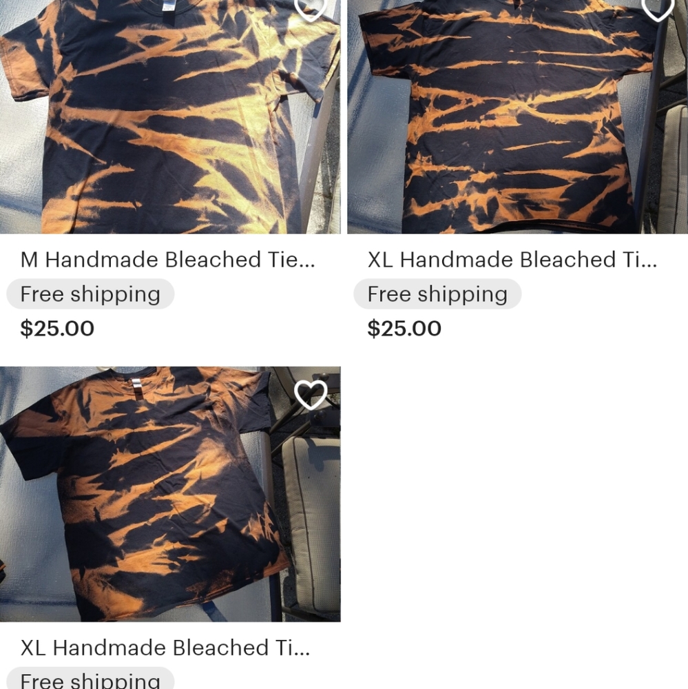 Hand bleached Gildan T-shirts